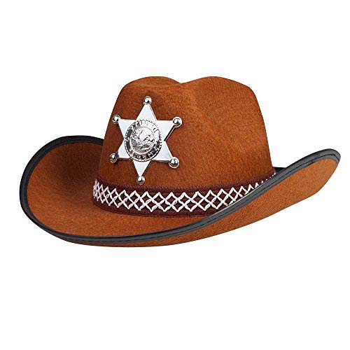 Boland 04107 Chapeau de Sheriff pour Enfant, Marron Taille U