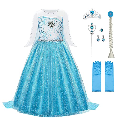 URAQT Robe Elsa , Costume de Princesse Elsa avec Accessoires